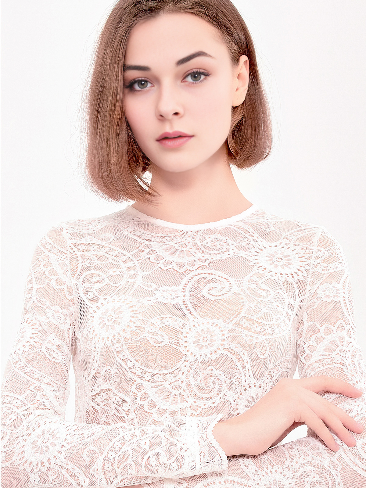 Dirndl samt grün mit weißer Bluse
