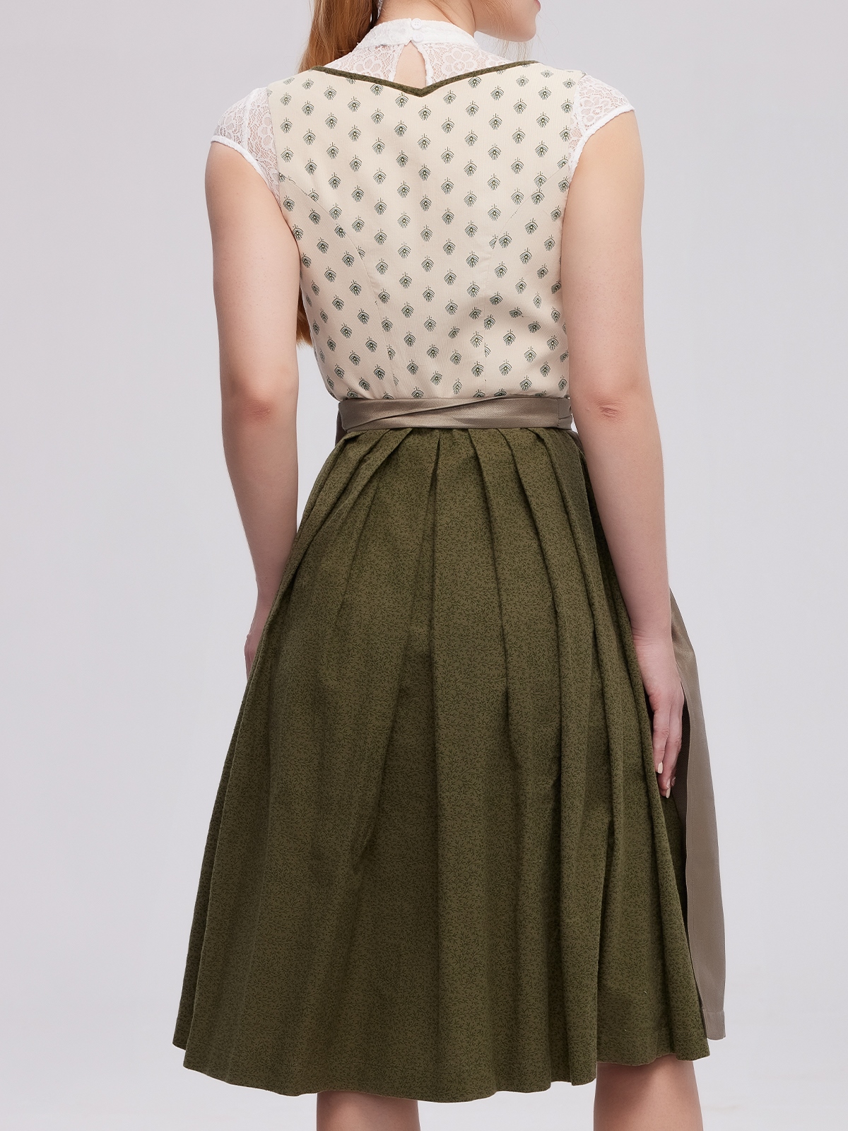 Schwarz Blaues Dirndl mit gelber Bluse