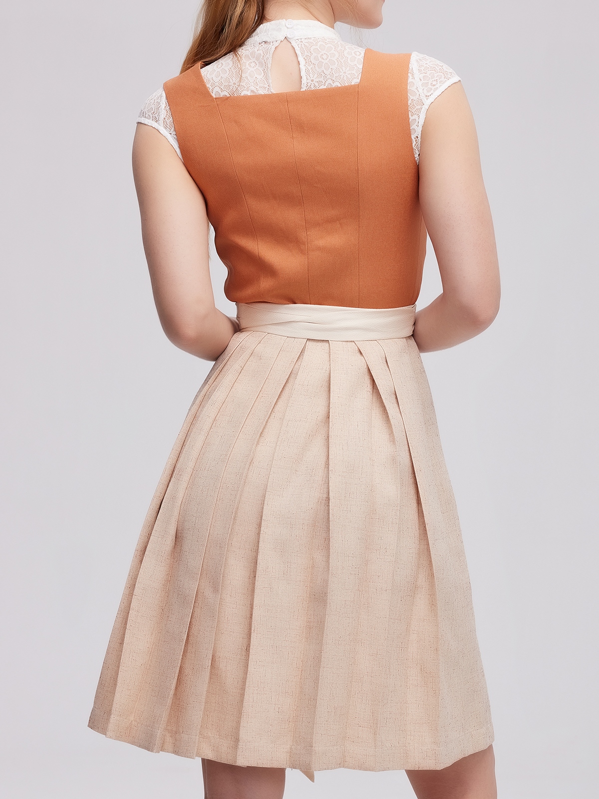 Langarm Bluse Dirndl in Orange