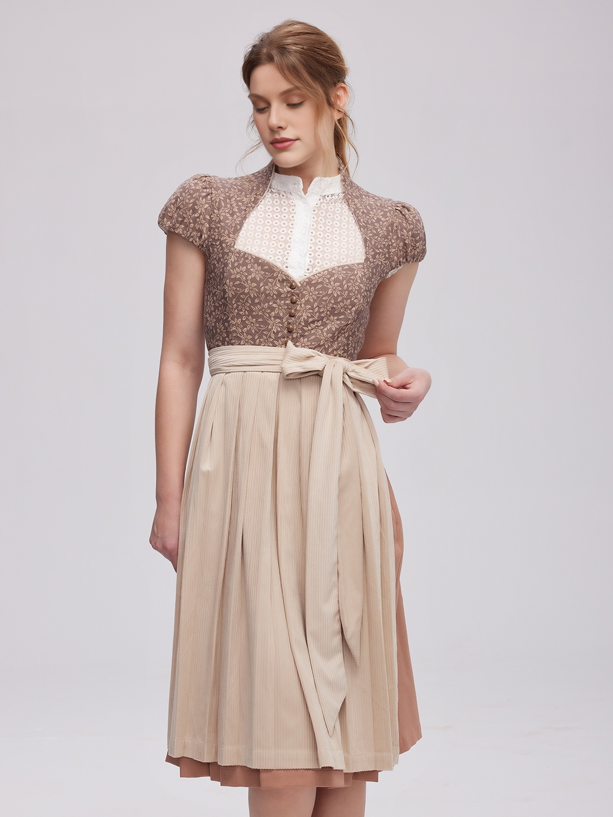 Midi Dirndl in Braun