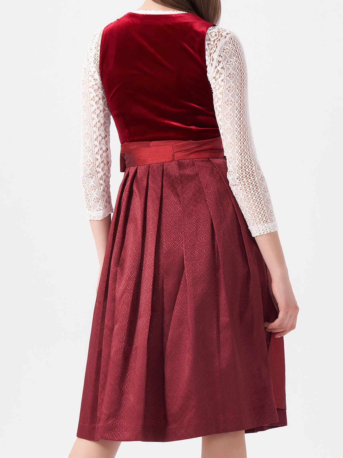Moderne ärmellose Dirndlbluse in Rot