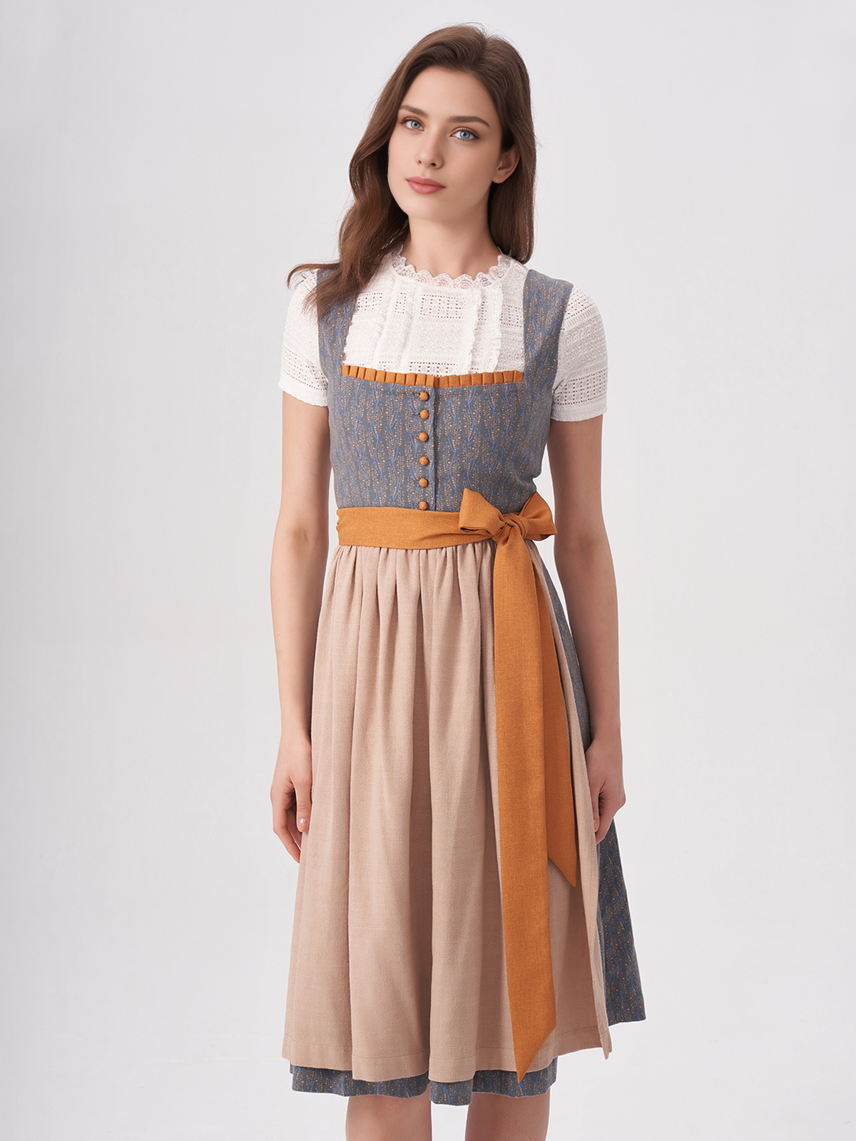 Dirndl-Bluse in Blau
