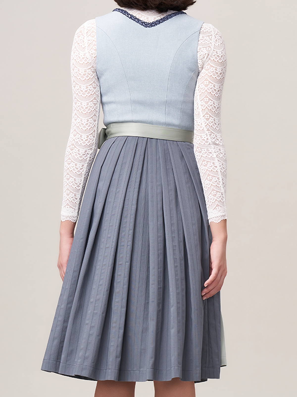 Spitzenbluse Dirndl in Blau