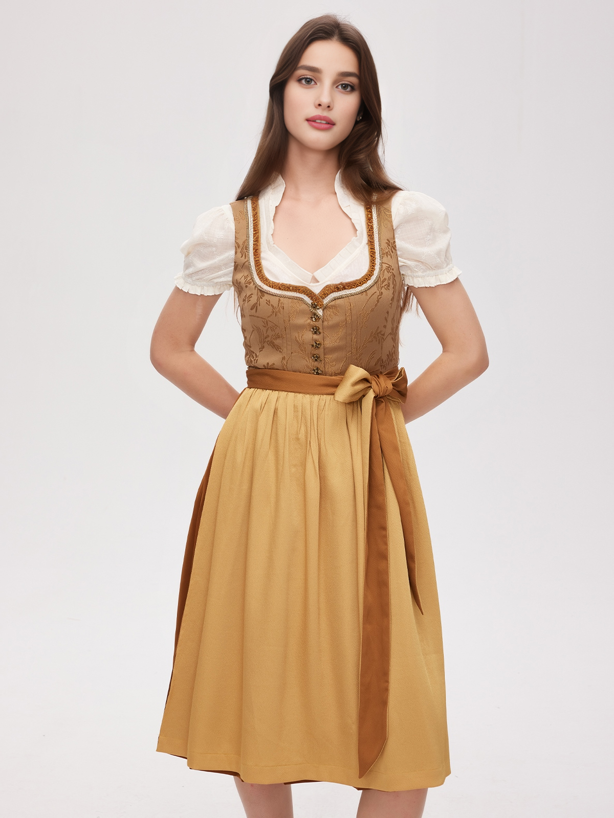 Modernes gelbes Dirndl