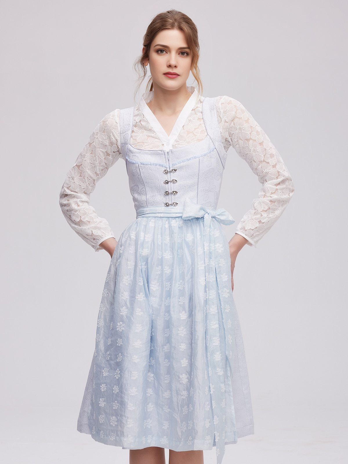 Dirndl-Bluse in Blau